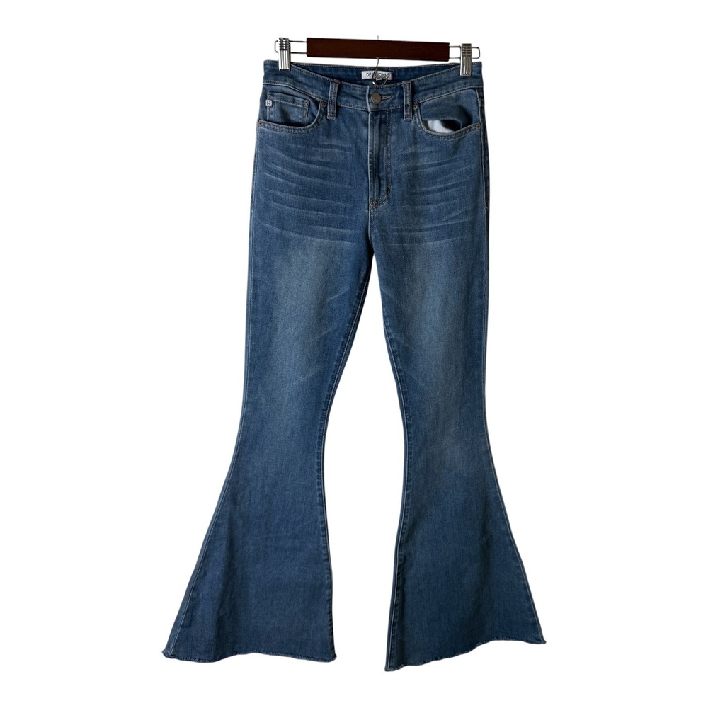 Dear John Kara Flare Jeans Tide Wash Women 27 High Rise Boho Retro Bell Bottom